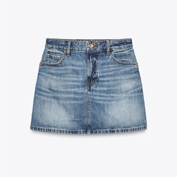 Zara (BRAND NEW) Blue Mini Skirt, Size medium - Picture 6 of 9